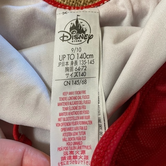 Disney Store Girls Elena of Avalor Halter Ruffle One Piece Swimsuit 9-10 Red - Picture 6 of 7